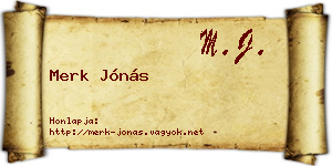 Merk Jónás névjegykártya